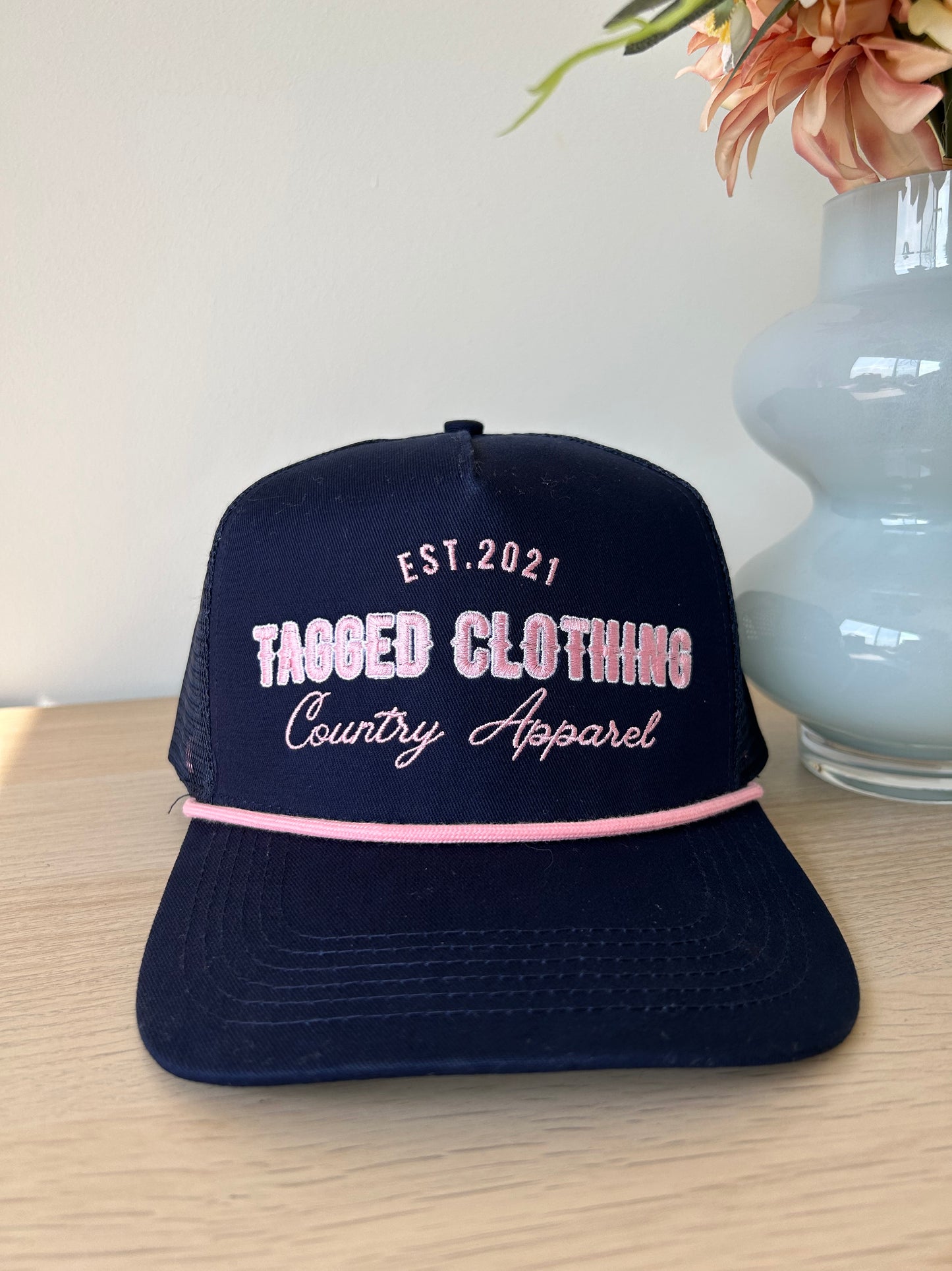 Navy + Pink Cap