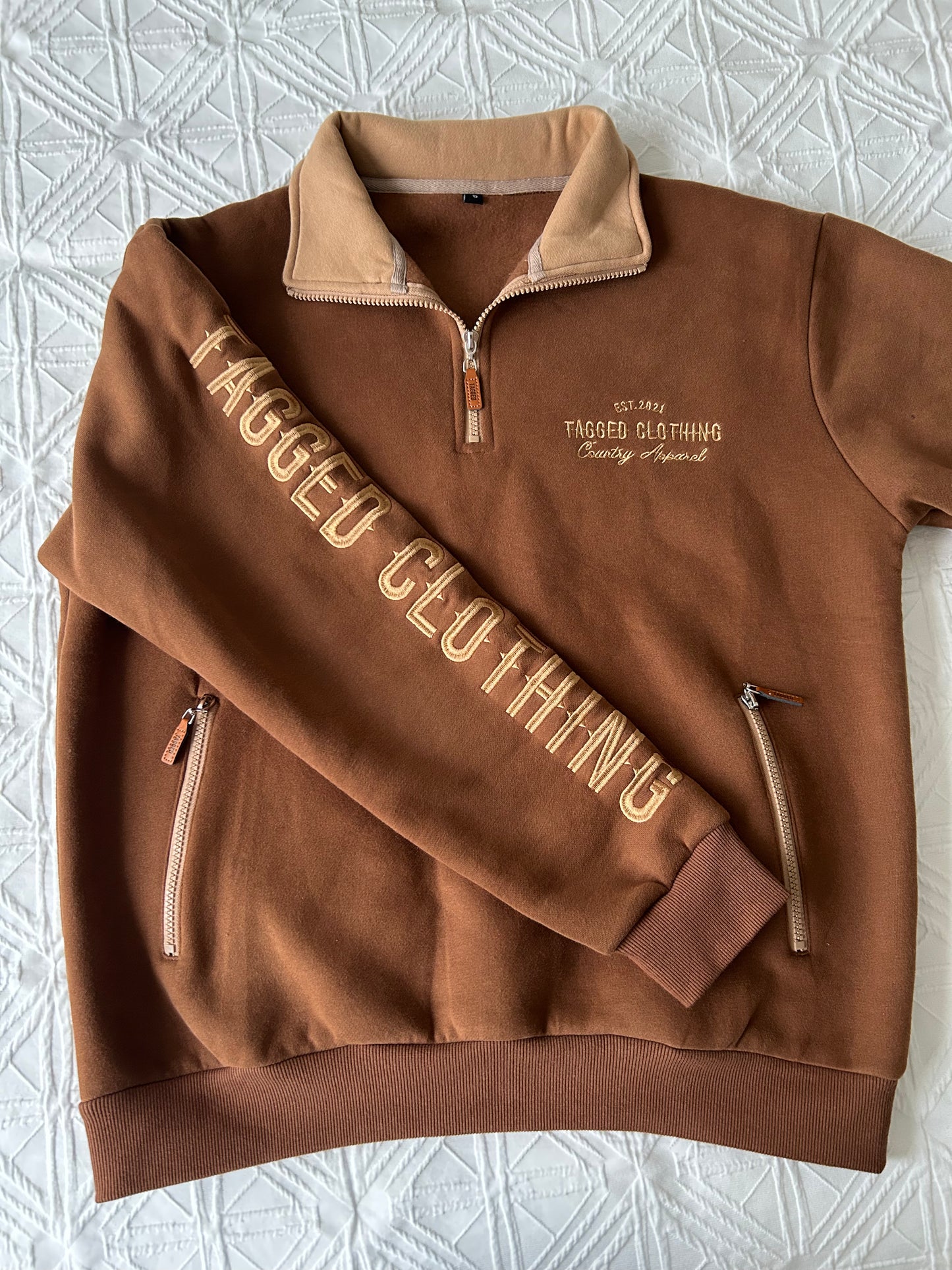 Billy 1/4 Zip - Brown