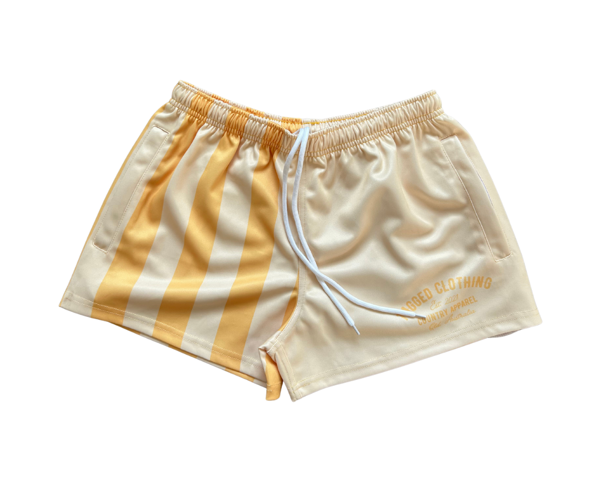 Stripe Footy Shorts - Yellow