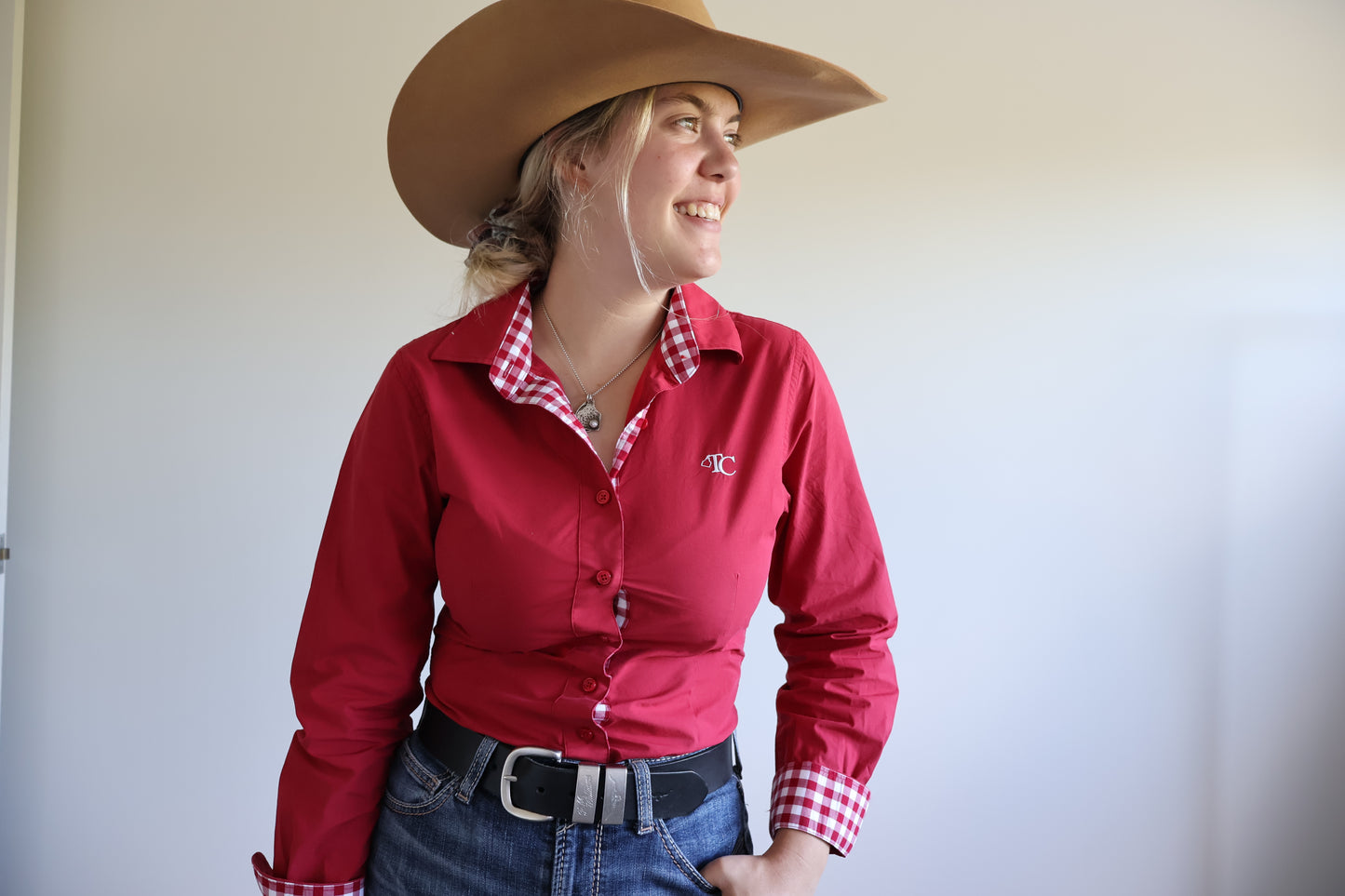 Lainey Long Sleeve - Cherry Red