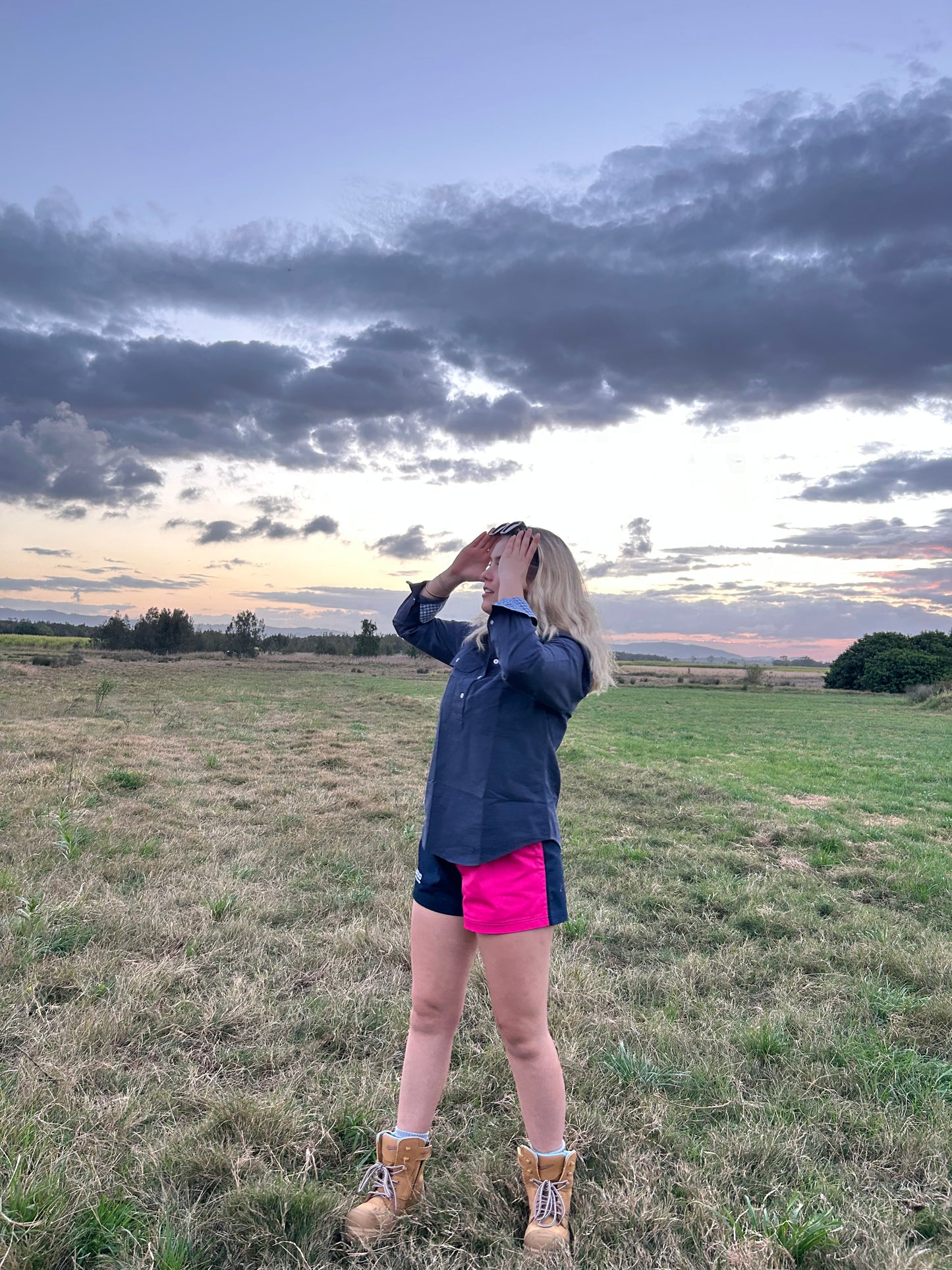Work Shorts - Pink and Navy