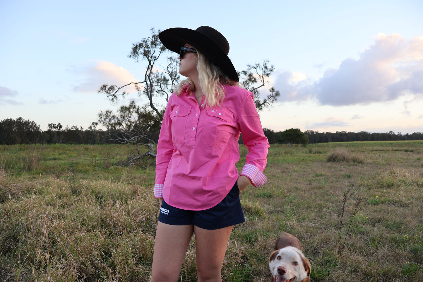 Ladies Work Shirt - Hot Pink