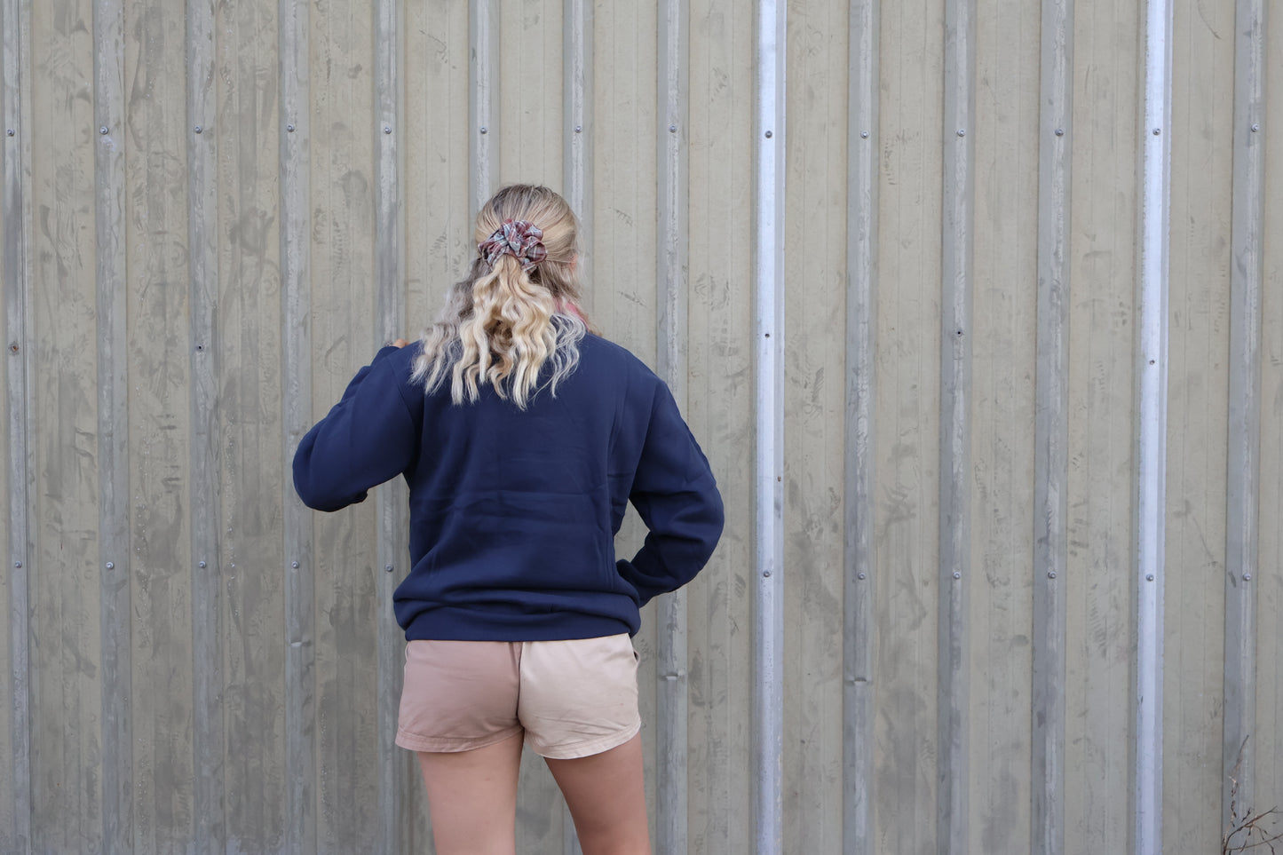 Billy 1/4 Zip - Navy + Pink