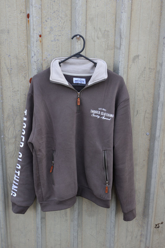 Billy 1/4 Zip - Charcoal Grey