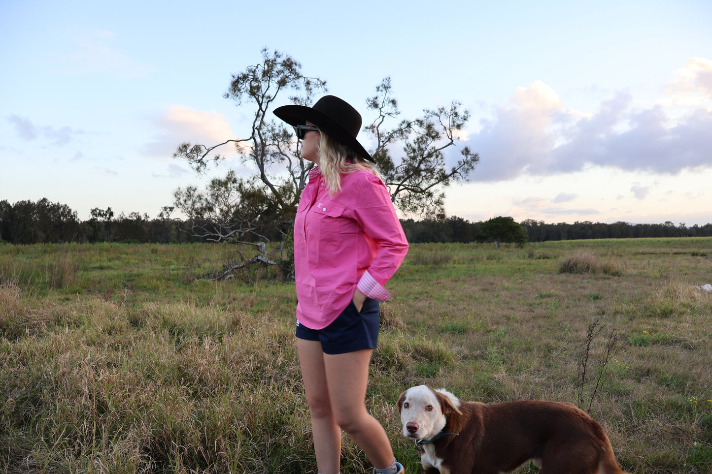 Ladies Work Shirt - Hot Pink