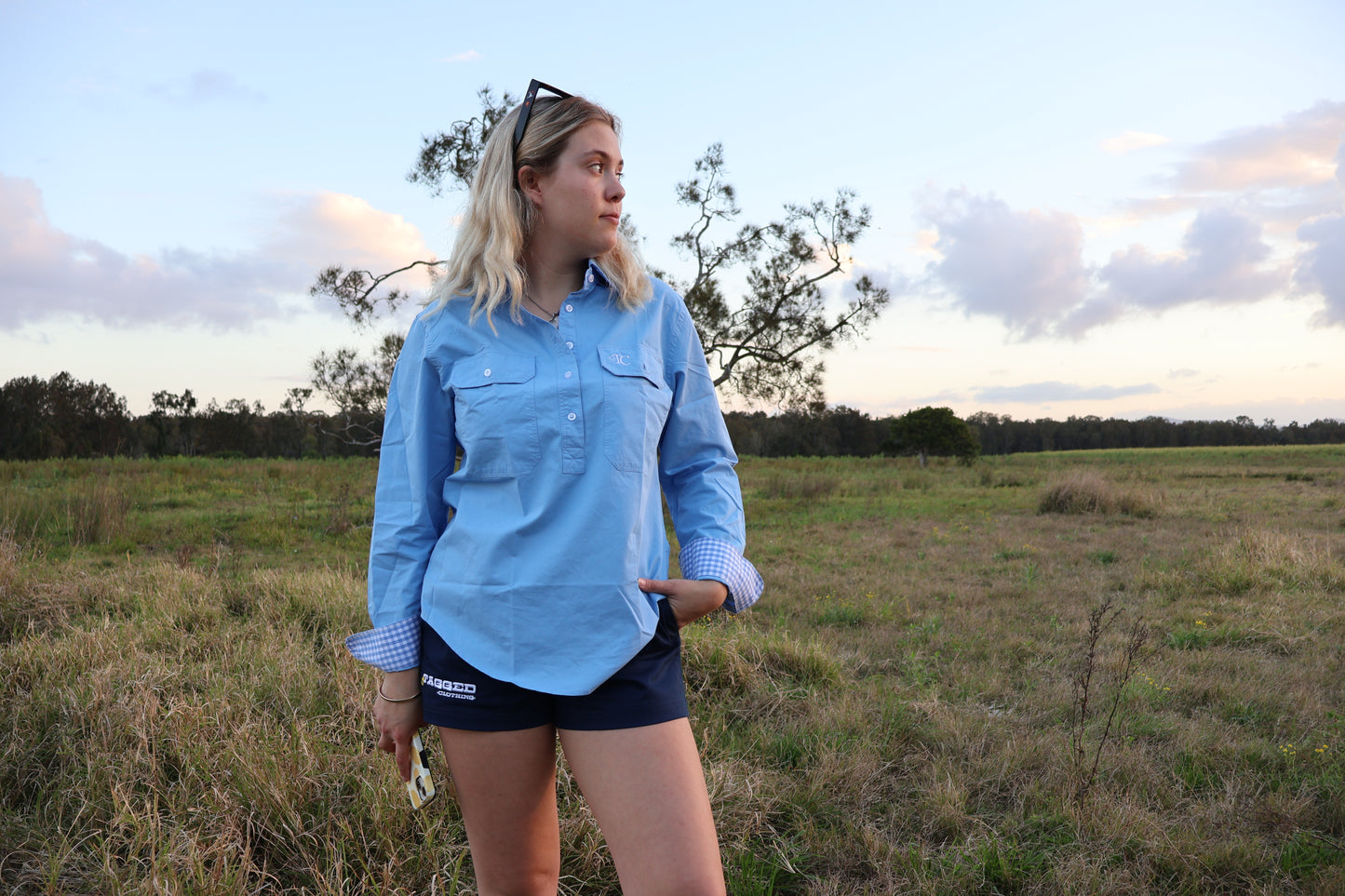 Ladies Work Shirt - Light Blue