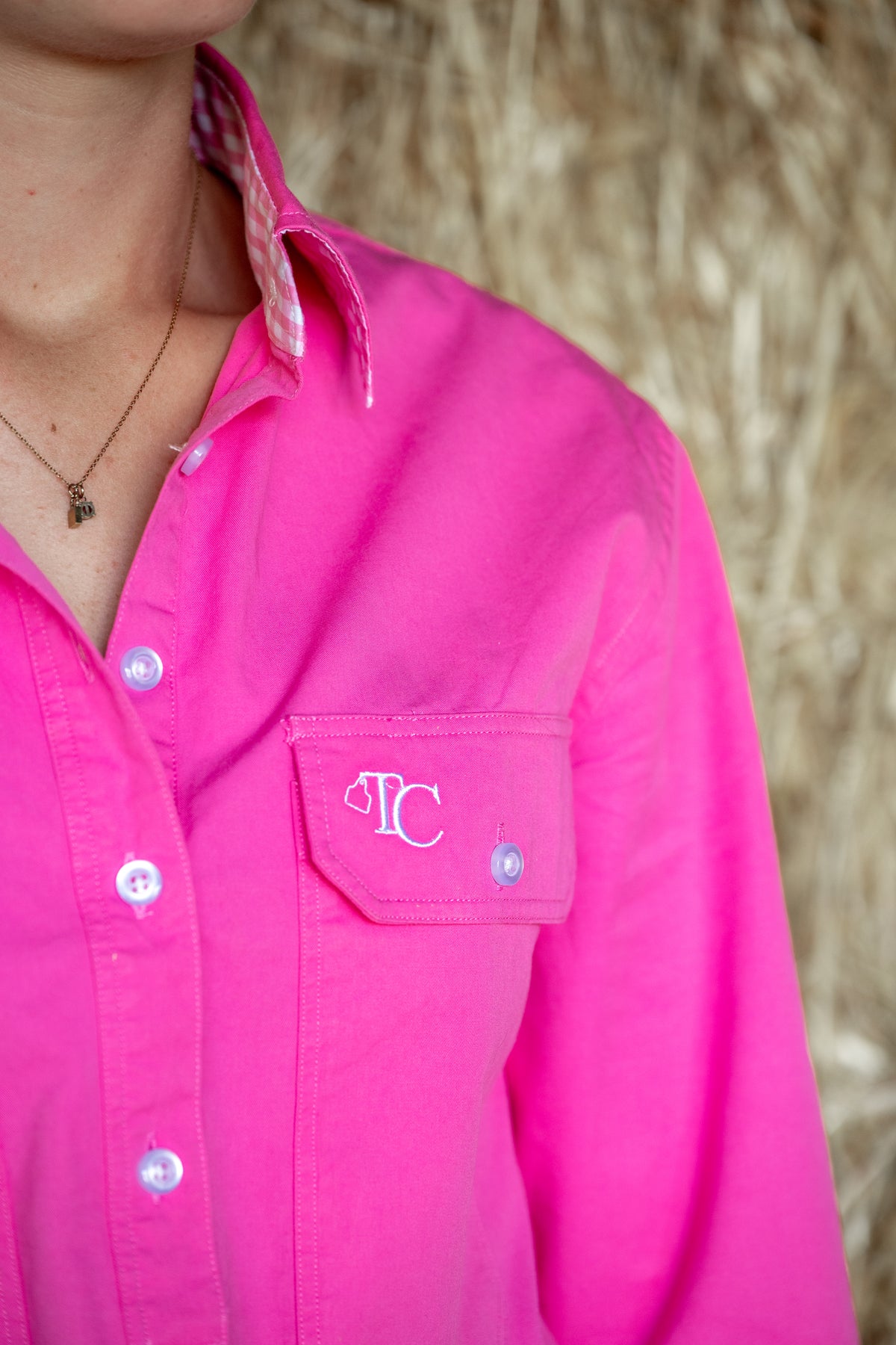 Ladies Work Shirt - Hot Pink