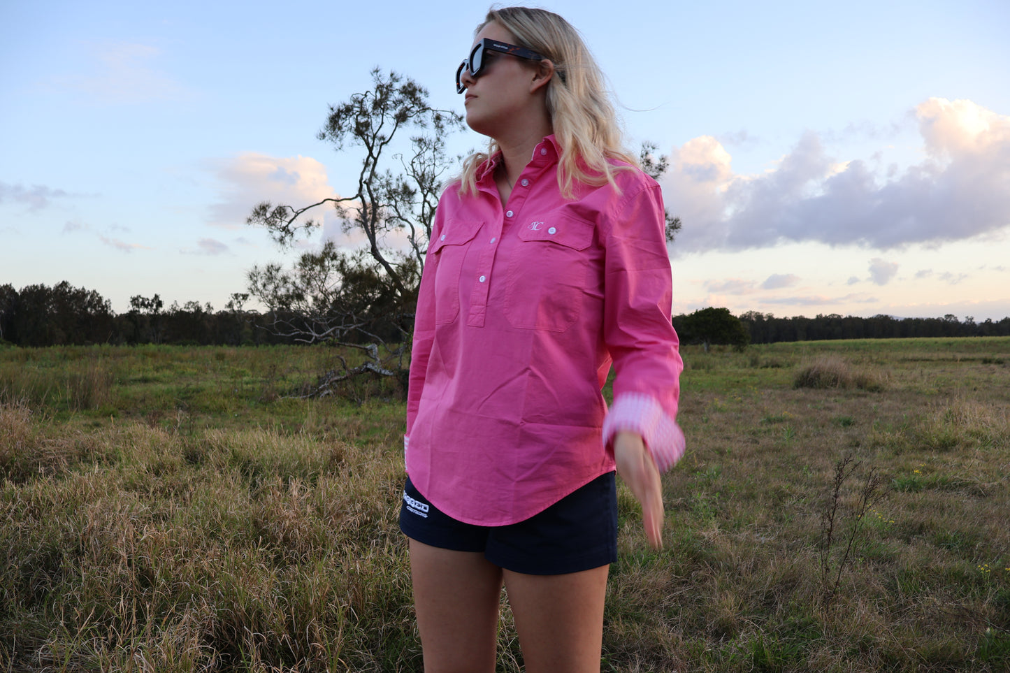 Ladies Work Shirt - Hot Pink