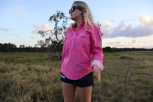Ladies Work Shirt - Hot Pink