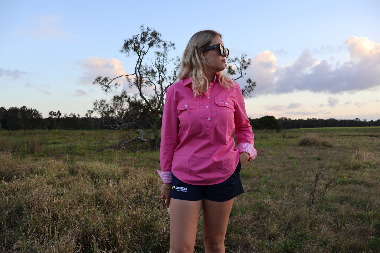 Ladies Work Shirt - Hot Pink